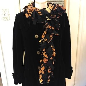 Scarf Animal Print Black Brown Accessories